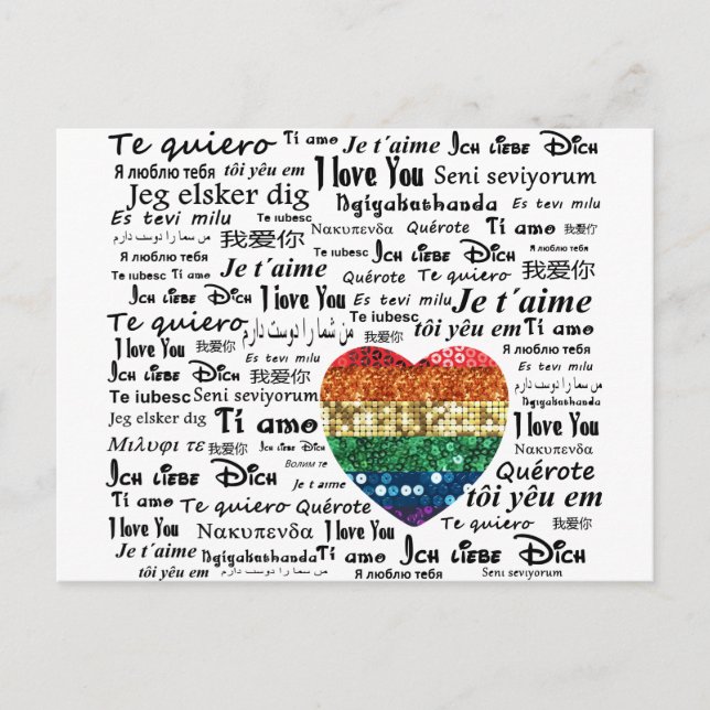 Carte Postale Aimer les langues étrangères (Devant)
