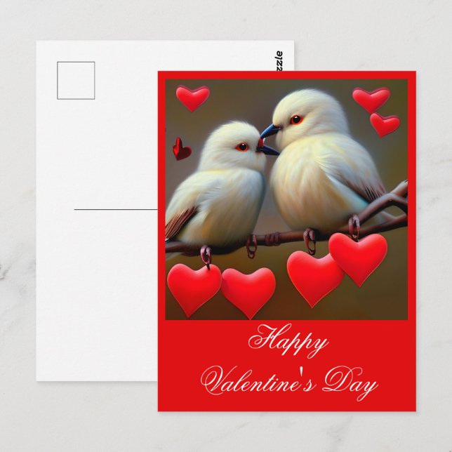 Carte Postale Aimer les oiseaux valentine (Devant / Derrière)