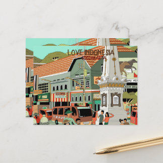 CARTE POSTALE AIMER L'INDONÉSIE