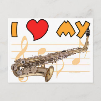 Carte Postale Aimer Mon Sax