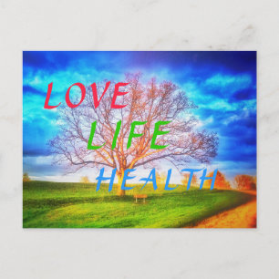 CARTE POSTALE AIMER VIE SANTÉ ARBRE POSTCARD