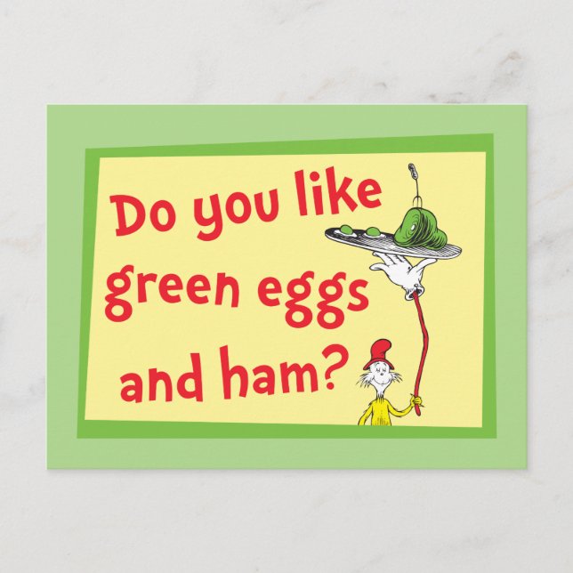 Carte Postale Aimes-tu les œufs verts et le jambon? (Devant)