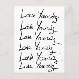 Carte Postale Aimez-vous ! Citation calligraphie motivationnelle