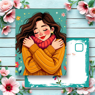 Carte Postale Aimez-vous   Fille se serrant la ceinture