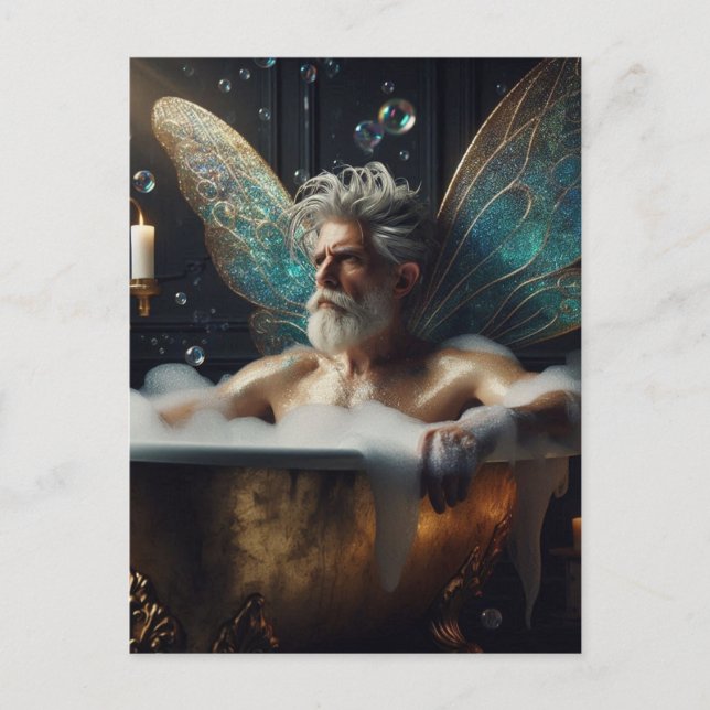 Carte Postale Aîné de fée dans le bain de bulle (Devant)