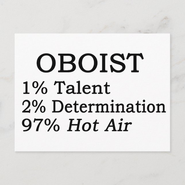 Carte Postale Air chaud Oboiste (Devant)