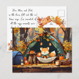 Carte Postale Air Cristallin Souvenirs Douillets Feuilles d'Auto