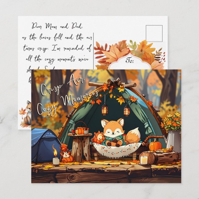 Carte Postale Air Criste Souvenirs Douillets Feuilles d'Automne  (Devant / Derrière)