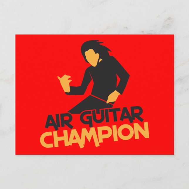 Carte Postale Air Guitar Champion design (Devant)