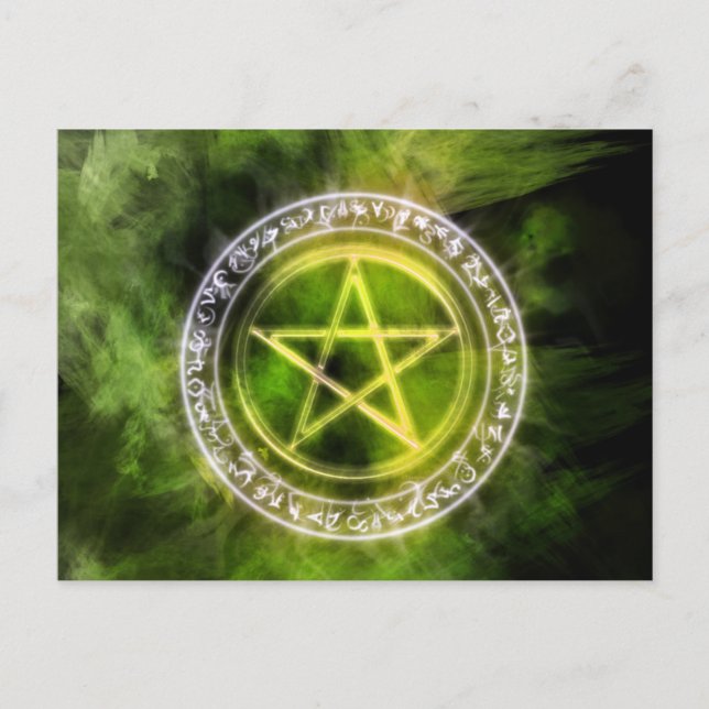 Carte Postale Air Rune Circle Pagan Pentacle Art (Devant)