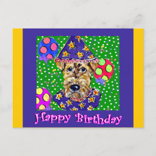 Carte Postale Airedale d'anniversaire