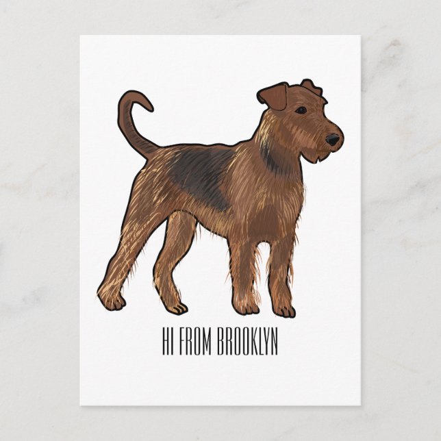 Carte Postale Airedale terrier dog cartoon (Devant)