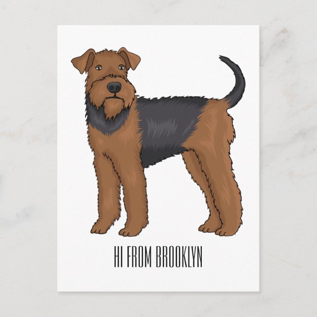 Carte Postale Airedale terrier dog cartoon (Devant)
