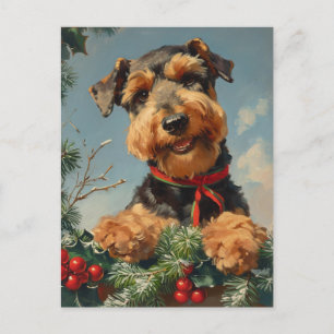Carte Postale Airedale Terrier Noël