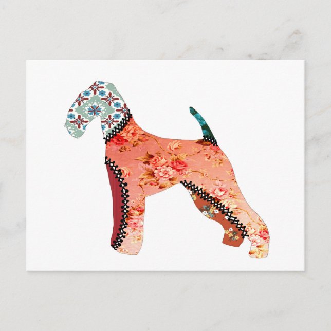 Carte postale Airedale Terrier Patchwork Pet (Devant)