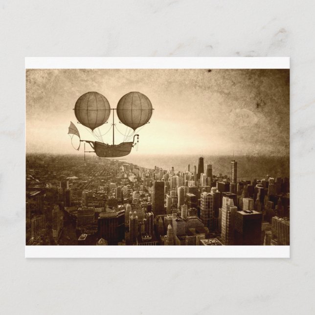 Carte Postale Airship Over Chicago (Devant)