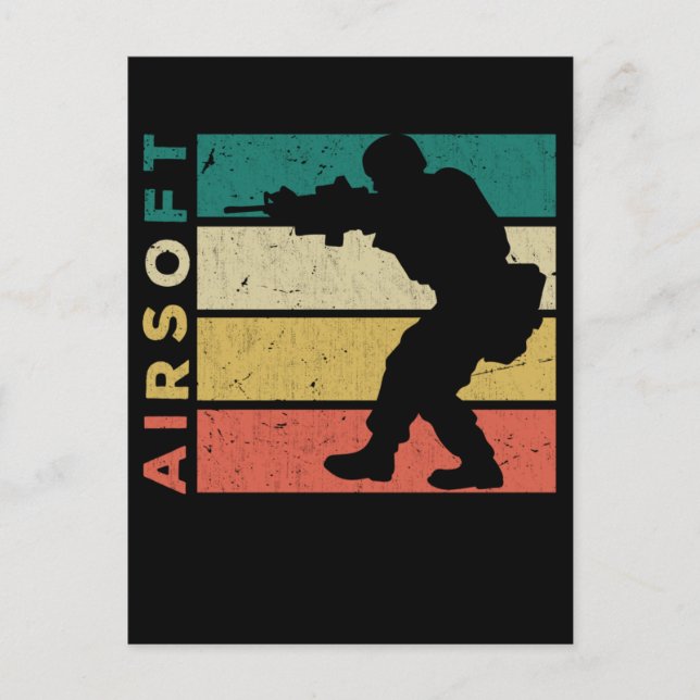 Carte Postale Airsoft Retro Paintball Airsoft Player (Devant)