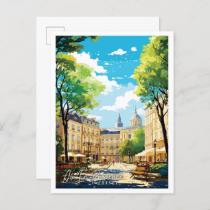 Carte Postale Aix En Provence France illustration de voyage vint