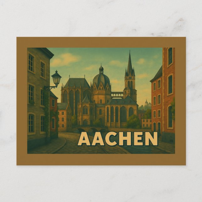 Carte Postale Aix-la-Chapelle Allemagne Ville Art (Devant)