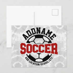 Carte Postale AJOUT PERSONNALISÉ NOM Joueur de football Cravate-