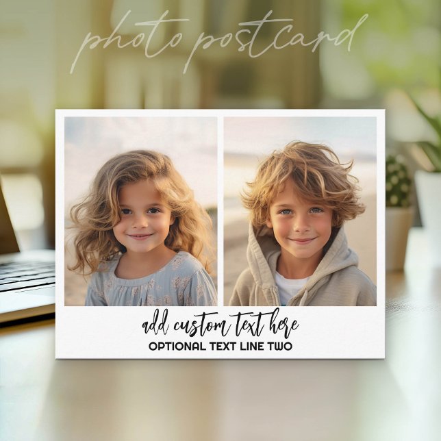 Carte Postale Ajouter 2 Photos - Simple Collage (Photo Postcard - Customize with your favorite pics)
