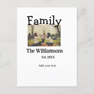 Carte Postale Ajouter le nom de famille photo année rustique vin