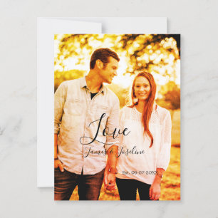 Carte Postale Ajouter le nom du couple est. Date année mariage c