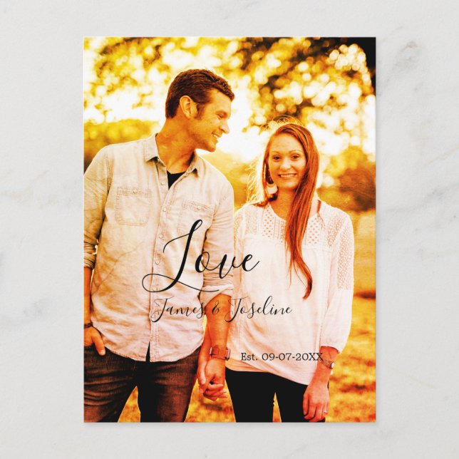 Carte Postale Ajouter le nom du couple est. Date année mariage c (Devant)