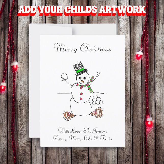 Carte Postale Ajouter l'oeuvre de votre enfant à ce Noël (Créateur téléchargé)