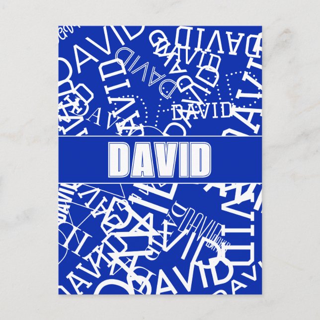 Carte Postale Ajouter n'importe quel nom, nom collage En bleu &  (Devant)