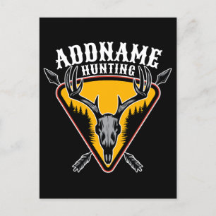 Carte Postale AJOUTER NOM Hunter Elk Crâne Gros Antlers Chasse a