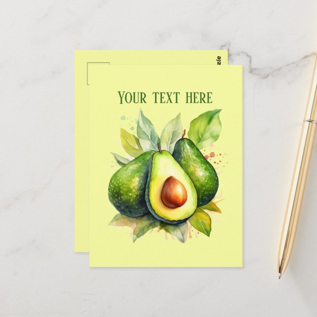 Carte Postale Ajouter un message à l'avocat mignon (Devant/Arrière en situation)