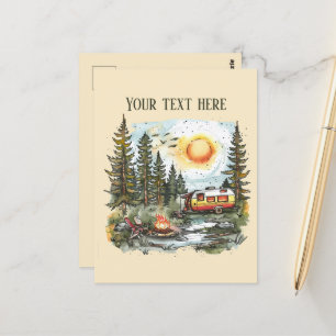 Carte Postale Ajouter un message aux amoureux du camping