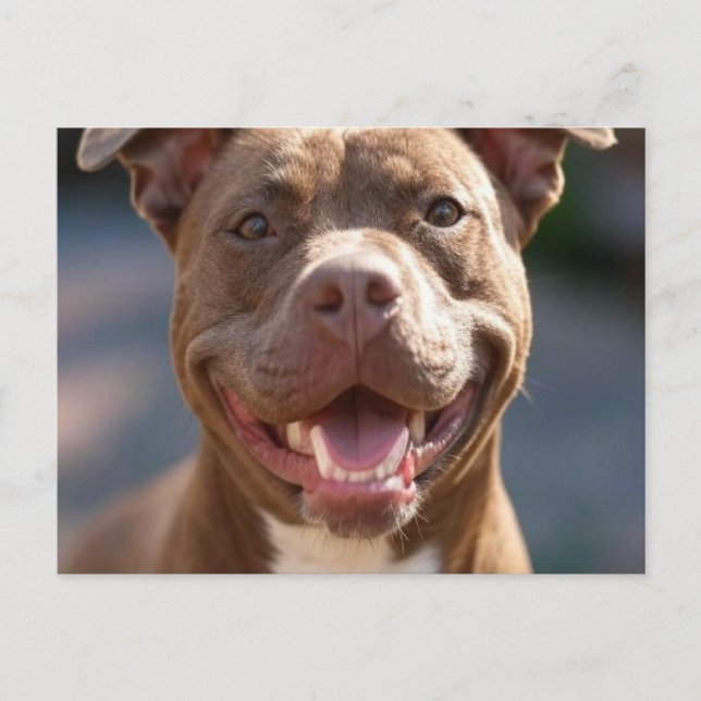 Carte Postale Ajouter une Personnaliser photo Pit Bull (Devant)