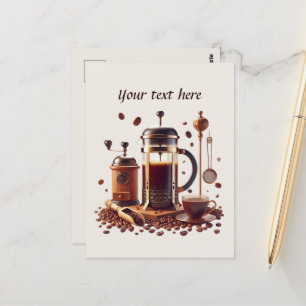 Carte Postale Ajouter votre café texte