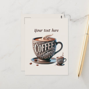 Carte Postale Ajouter votre café texte