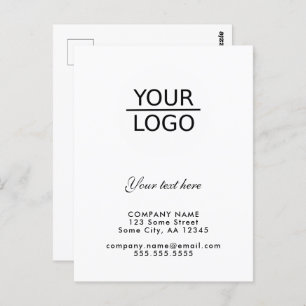 Carte Postale Ajouter votre logo avec promotion de texte personn