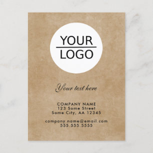 Carte Postale Ajouter votre logo avec promotion de texte personn