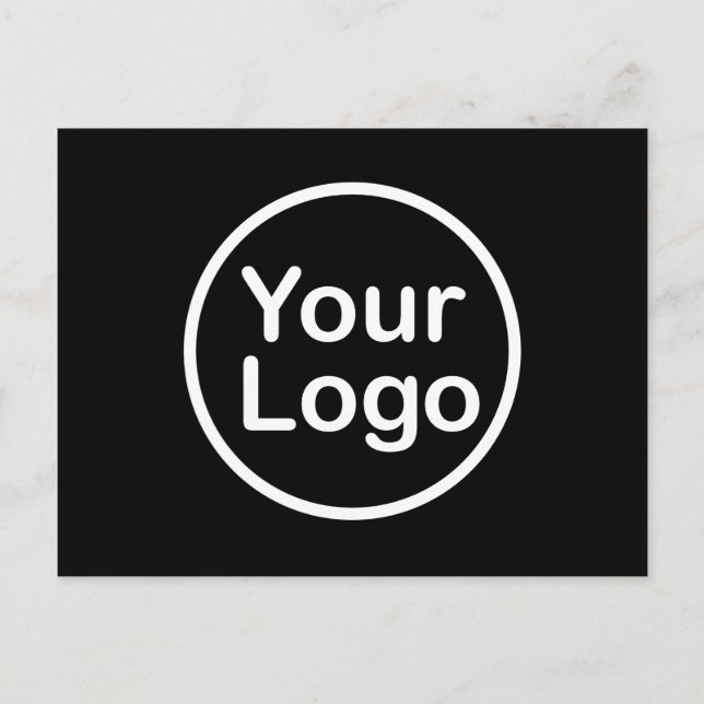 Carte Postale Ajouter votre propre logo | Arrière - plan noir (Devant)