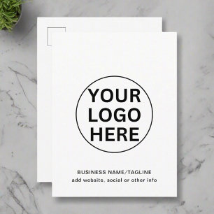 Carte Postale Ajouter votre texte et logo l Promotionnels Noir &