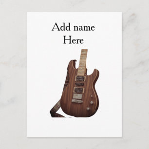 Carte Postale Ajoutez votre nom texte guitare acoustique marron