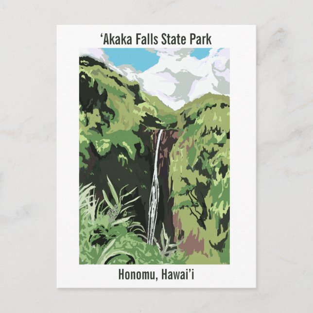 Carte Postale Akaka Falls Hawaii Waterfall Tropical Landscape  (Devant)
