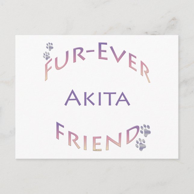 Carte Postale Akita Furever (Devant)