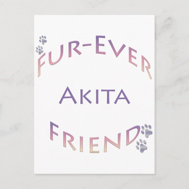 Carte Postale Akita Furever (Devant)