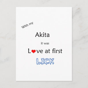 Carte Postale Akita Lick Design