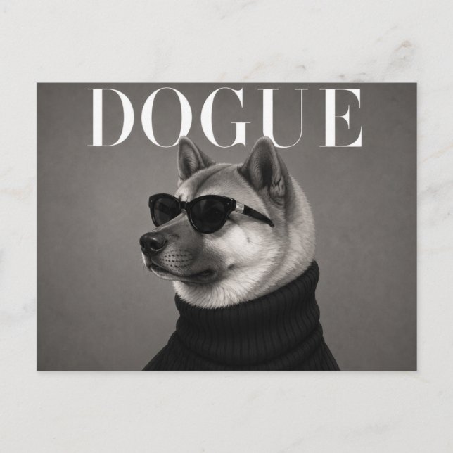 Carte Postale Akita Luxe Éditorial de Mode Canine (Devant)