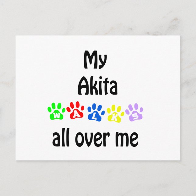 Carte Postale Akita Walks Design (Devant)