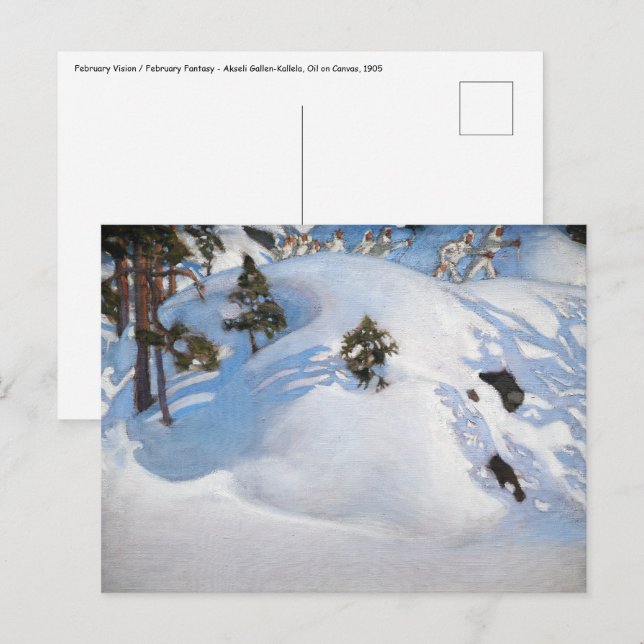 Carte Postale Akseli Gallen-Kallela - Février Vision (Devant / Derrière)