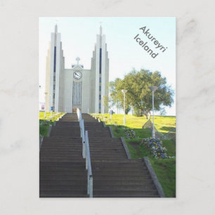 Carte Postale Akureyrarkirkja, Akureyri, Islande