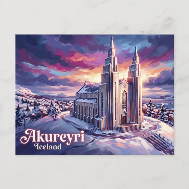 Carte Postale Akureyrarkirkja Islande (Devant)